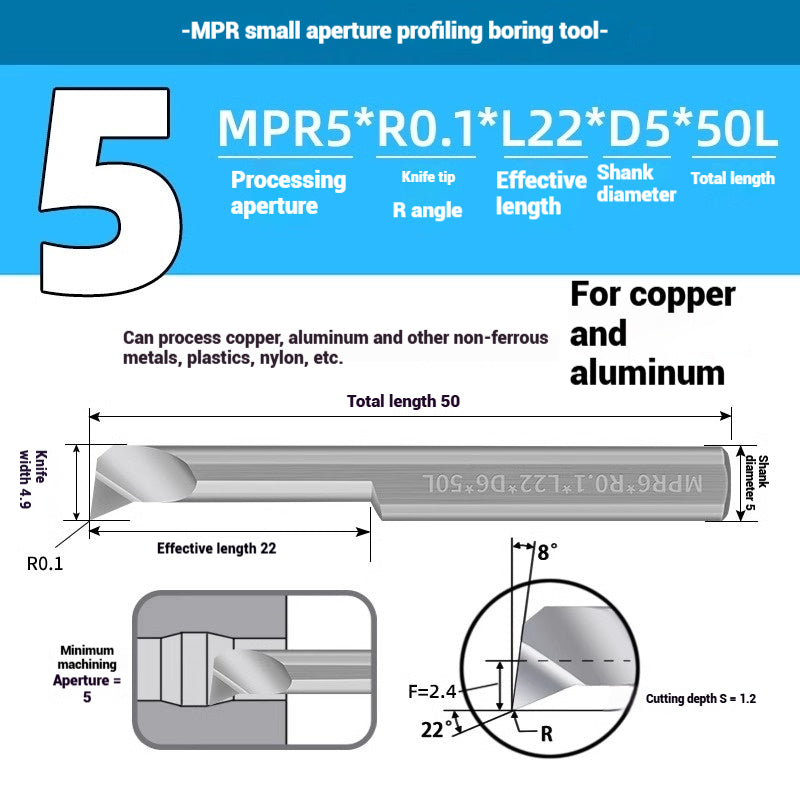 1129-CNC Small Bore Boring Tools MPR Copy Boring Turning Tools for Stainless Steel, Copper and Aluminum Lathe Micro Small Boring Tools Shandong Denso Pricision Tools Co.,Ltd.